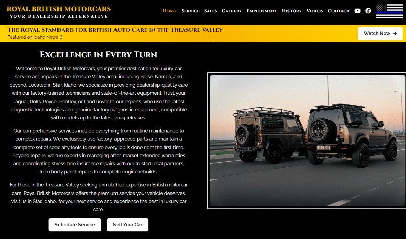 Royal British Motor Cars Website Development